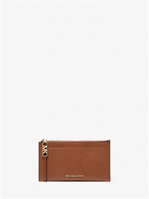 michael kors large pebbled leather card case